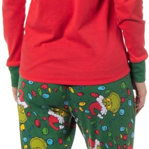 Family Matching Pajama Set Christmas Grinch Dr Seuss Holiday Sleepwear - Picture 3 of 4